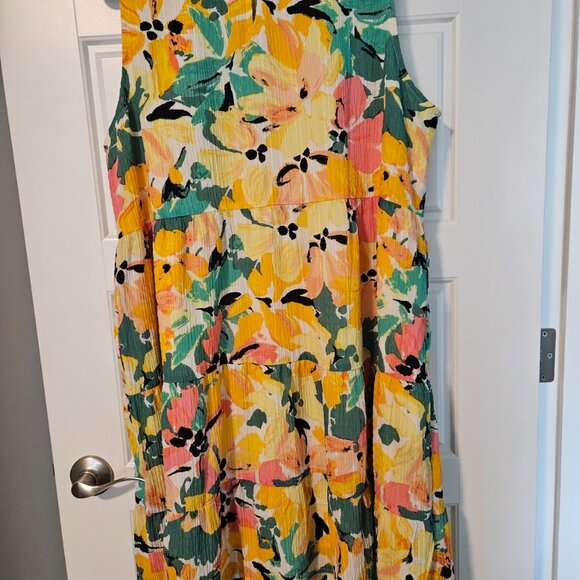 Loft Lined Flower print dress - Picture 2 of 5